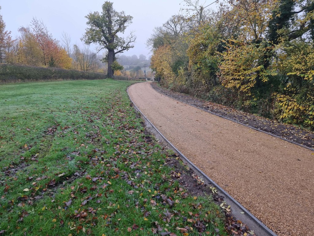 This is a large driveway which has just had a tar and chip driveway installed on by Canterbury Driveways