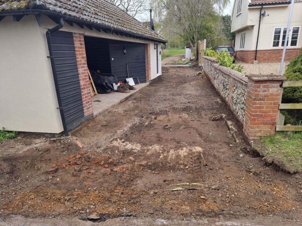 This is a tarmac driveway that is in the process of being dug out and installed by Canterbury Driveways